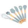 Silicone Cooking Utensils 6 Piece Silicone Utensil Set Durable Wooden