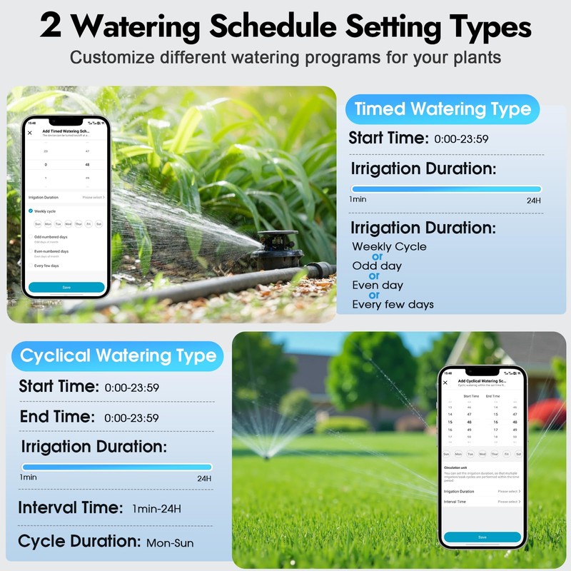 WiFi Water Timer for Garden Hose with Brass Inlet,Smart Hose