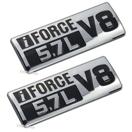 2pcs IFORCE 5.7L V8 Badge Side Emblem, 3D Door Badge NamePlate Decals Stickers Replacement for IFORCE (Chrome Black)