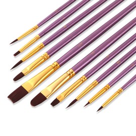 KARLOR nylon brush set, 10 Pcs artist brush set, brush acrylic paint painting brush drawing brush set for blending painting brush acrylic oil painting watercolor artist beginner brush, purple brush