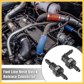 REPAIROCK 2 Set 3/8" 9.49mm SAE to 5/16" 8mm Nylon Fuel Line Hose Quick Release Connector Disconnect Hose Straight 90 Degree Auto Replacement Parts