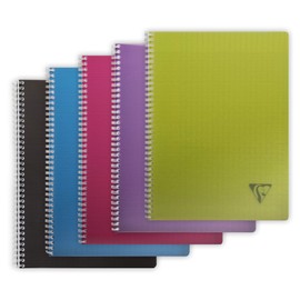 Clairefontaine Linicolor Intensive 329116C Spiral Notebook DIN A4 21 x 29.7 cm 90 Sheets 90 g French Ruling Polypropylene Cover Assorted Colours Pack of 1