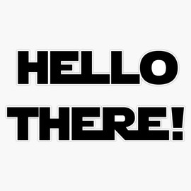 Magnet Hello There! (Black) Magnetic Vinyl Sticker 5"