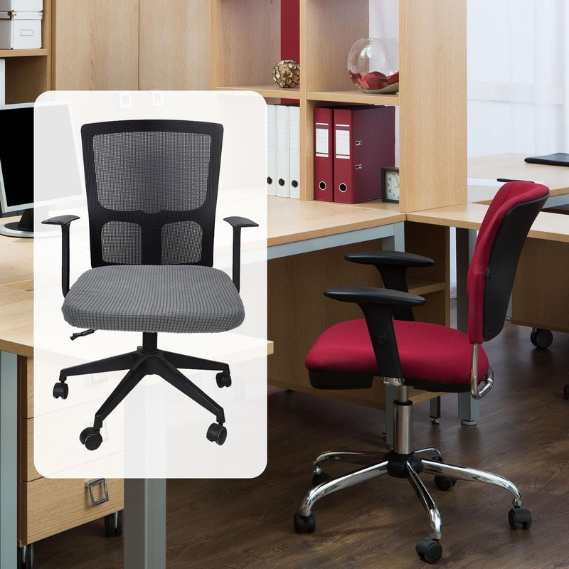 sourcing map Office Chair Cover, Stretchable Soft Grid Textured Rotating