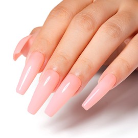 AIMEILI Pink Series Rubber Base Gel, Nude Pink Semi-Permanent Nail Polish, Elastic Base Rubber Gel UV/LED Soak Off Gel Nail Polish Gift Set - Nice Thick and Self-Leveling - (594) 10ml
