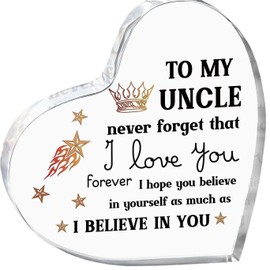 Gifts for Uncle, Uncle Father Day Gifts from Niece - Encouraging Acrylic Keepsake 3.9 x 3.9inch, Best Uncle Birthday Gift, Father Day Christmas Gifts for Uncle from Nephew