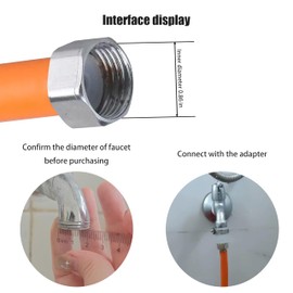 Faucet Extension Tube,Rotatable Extender Hose,Bendable Water Tap Pipe,Splash Proof Mouth,Kitchen Bathroom Garden Tool,Adapter Compatible with Diameter of 13-25mm(0.5-1.0inches),Length of 17.7in/45cm