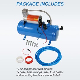 JDMSPEED New 150PSI DC 12V Air Compressor with 6 Liter Tank 1.6 Gallon For Train Horns Motorhome Tires