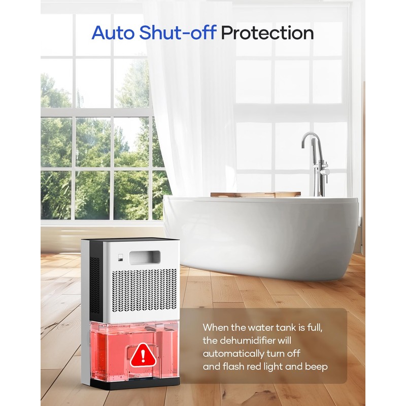 Dehumidifier, 95 OZ Water Tank Dehumidifiers for Home with Auto