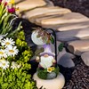 Maikall Rish Garden Gnomes Outdoor Statue with Solar Lights Welcome