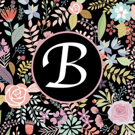 CafePress Monogram B Flowered Canvas Tote Top Zipper Closure