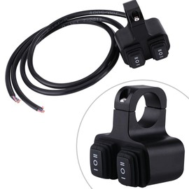 Motorcycle Handlebar Switch Control 7/8inch 3 Way On/Off Double Headlight Spotlight Control Button Ignition System Supplies Dual 3 Way Motorcycle Switch Motorcycle Handlebar Switch