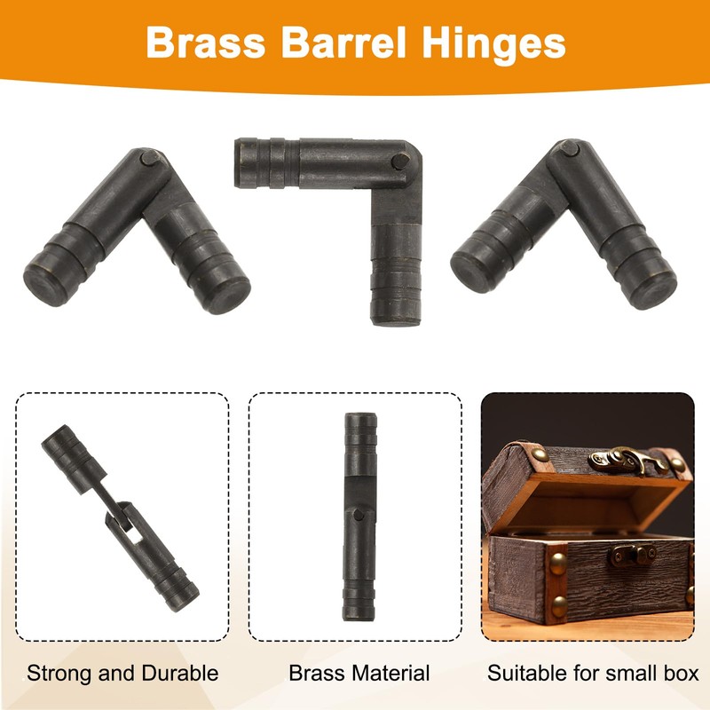 sourcing map 20Pcs Invisible Barrel Hinges, 4x25mm Brass Concealed Hinge,