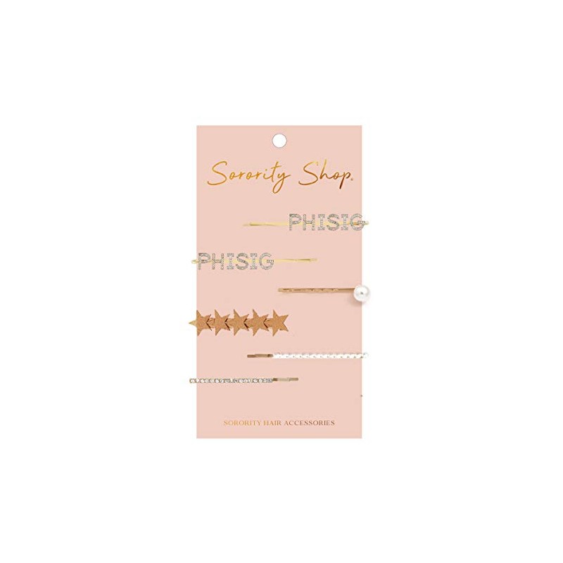 Phi Sigma Sigma - Sorority Hair Clips - 6/pack