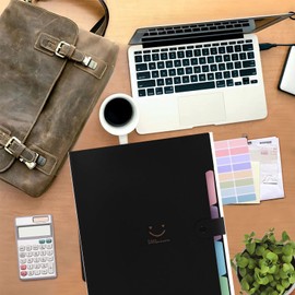 Fächermappe A4,Mappe Mit 7 Fächern,Dokumentenmappe A4 Mit Etiketten,Ordnungsmappe Mappen Ordnersystem,Document Organizer Für Zuhause,Büro,Schule (Fächermappe black)