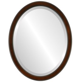OVALCREST Oval Beveled Wall Mirror for Home Decor - Toronto Style - Walnut - 18x22 Outside Dimensions