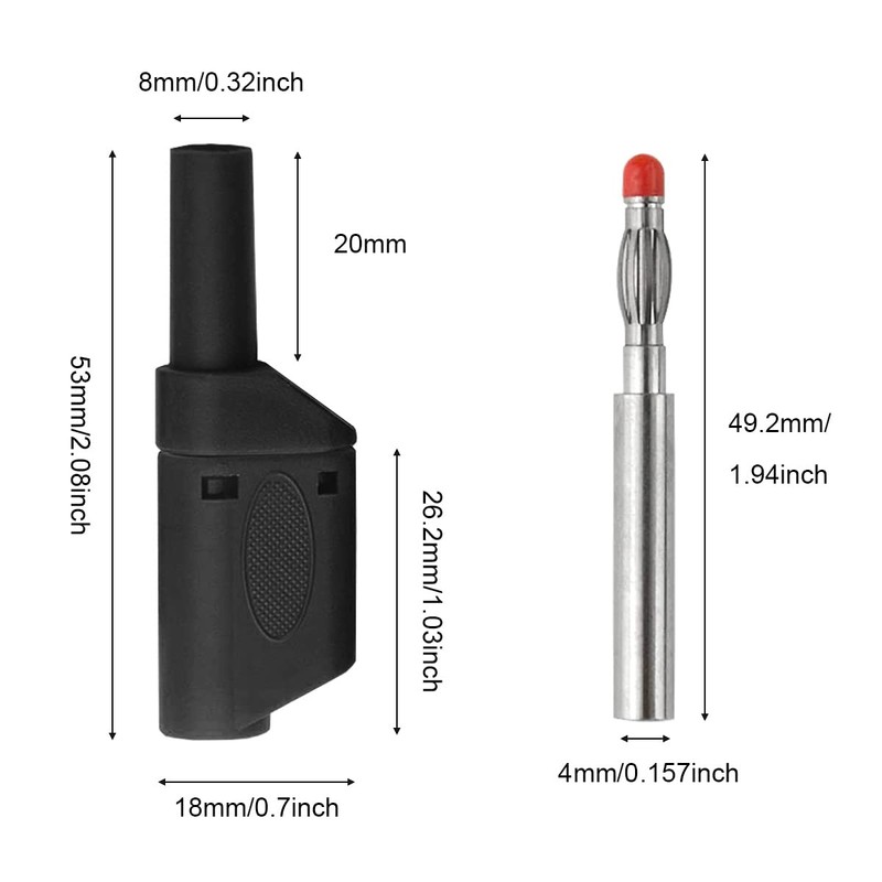 Xiatiaosann Banana Plugs 4mm Multimeter Test Leads Banana Plug Jack