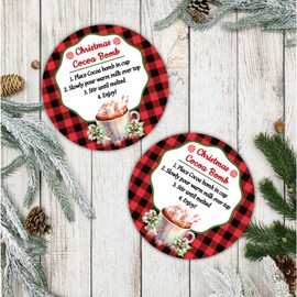 40 Christmas Hot chocolate Cocoa bomb stickers, labels, tags, Peel and stick, instructions