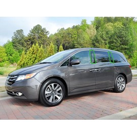 Rvinyl Pillar Post Window Trim Compatible with Honda Odyssey 2011-2017 - Matte (Black)