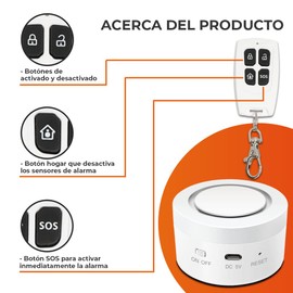 Tecnolite Connect Sirena Inteligente WiFi,Tecnolite, SMART ALARM, Luz LED, Control remoto, Compatible con Tecnolite Connect App, Sirena Luminosa Compatible con Alexa