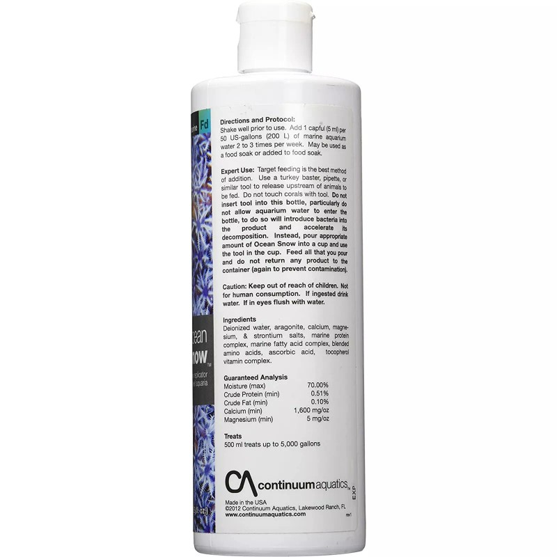 Continuum Ocean Snow 500mL Liquid Marine Snow for Live Corals