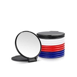Getinbulk Compact Mirror Bulk, Round Makeup Mirror for Purse, Set of 12 (4-Color), Red,blue,black,white