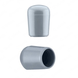 EMFA Caps for Round Pipes 12 mm Grey (RAL 6005) Pack of 10 Foot Caps End Caps Plastic 1.2 cm