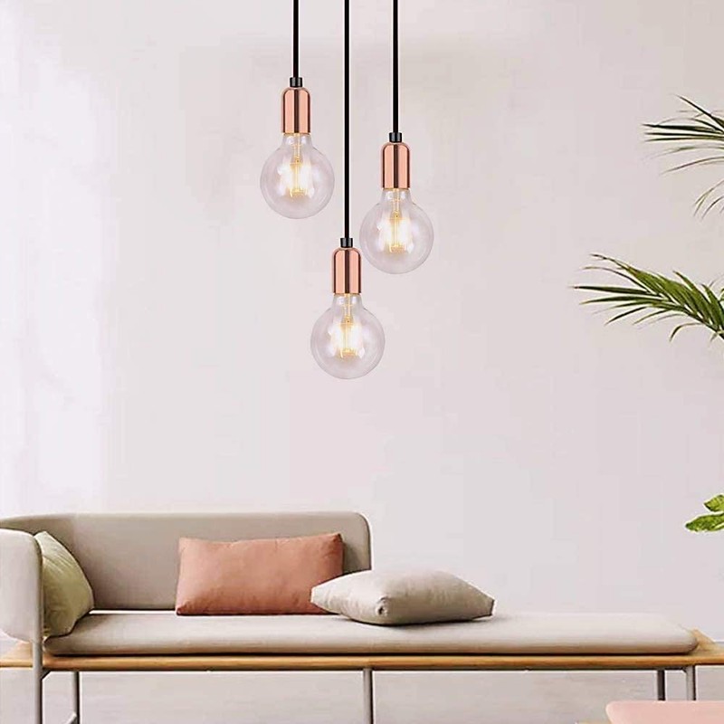 Modern Spiral 3 Pendant Light Fitting, Retro E27 Edison Style