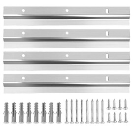 French Cleat Picture Hanger, 4 PCS Z Bar Interlocking Wall Mounting Bracket, Heavy Duty Picture Hanging Hardware Kit for Hanging Wall Painting Photo Mirrors Artwork Frames 15 cm Silver