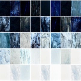 ILLUCKAI 36 Sheets Stained Glass Sheet Value Pack, 6 x 4 Inch Stained Glass Supplies Mosaic Tiles for DIY Crafts Home Decor, Assorted Gray Black White Colors