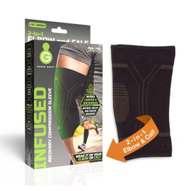 Green Drop Herb-Infused Compression Sleeve for Elbow & Calf Support Men