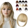 Cephermer Clip in Bangs, Synthetic French Bangs Hair Clip, Fake