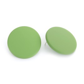 Winssigma Button Earrings, Large Round Acrylic Stud Earrings for Women(Green)