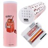 Lockable Pencil Case with Calculator, Standing Cylinder Shape, Multifunctional Password Lock Pen Box, Locking Desk Organizer, Cute Patterns for Girls, Boys, Kids, School Supplies(Strawberry)