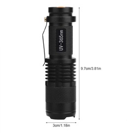 LED UV Blacklight Torch, Handheld Torch Black Light Ultraviolet Lamp 395/365 NM for Home, Hiking, Camping, Travel (365 nm)