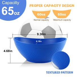 Wrova Large Wheat Straw Bowls,Big Salad Bowls set of 2,Unbreakable Serving Bowls Microwave & Dishwasher Safe, Alternative for Plastic Bowl Sets for Kitchen.Blue