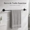 Juego 4 Piezas Accesorios de Baño Sin Taladrar, SUS304, Negro