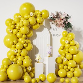 Yellow Balloons in different sizes 5 10 12 18inch-134pcs Yellow Balloons for Garland Arch，Baby Shower Graduation Wedding Anniversary Gender Reveal Birthday Party Decorations