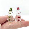 Sansukjai Rare Snowman Tiny Micro Figurines Hand Blown Glass Art
