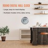 Marathon 10-Inch Round Digital Wall Clock, Stainless Steel - Large,