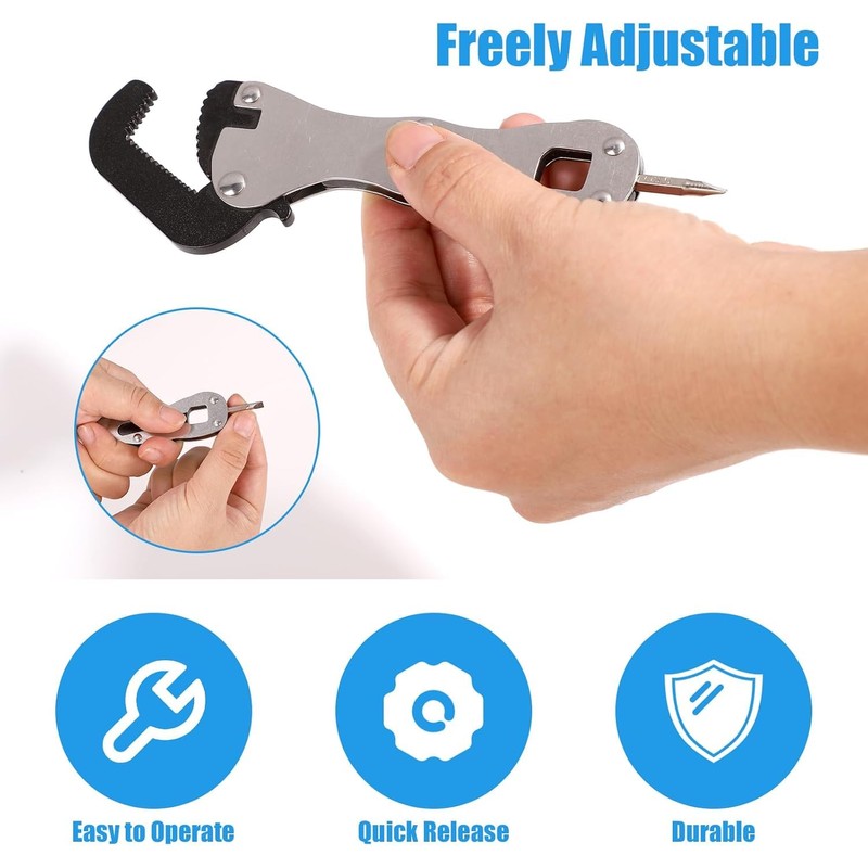 Taicols Multi Functional Self-Adjusting, Mini Adjustable Wrench 2-in-1 Wrench Tool,