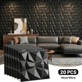 20pcs Paneles Decorativos 3d Pvc 50x50cm 5m2 Habitaciones                                                                                             