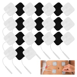 TENS Machine Pads Replacement 24 PCS Reusable TENS Pads Replacement TENS Unit Replacement Pads TENS Unit Electrode Pads TENS Machine Pads for Kinetik/for Auvon for Most TENS Machine (40X40mm)