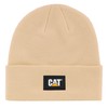Caterpillar Men's CAT Label Cuff Beanie, Cream