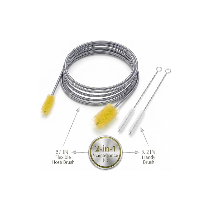 Cepillo de desagüe flexible, limpiador de nailon, manguera elástica de