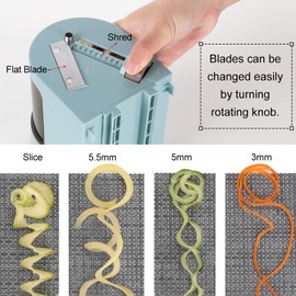 Ourokhome Vegetable Spiralizer Zucchini Noodles Maker – 4 Built-in Spiral Slicer Blade for Veggie Spaghetti Paste, Vegetable Chopper Onion Cutter with Container, Multifunctional Food Chopper