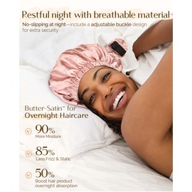 YANIBEST YANIBEST Silk Bonnet Satin Bonnet for Sleeping Women and Men, Adjustable Double Layer Hair Bonnet for Curly Braids Hair