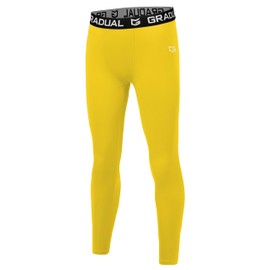 G Gradual Boys Compression Leggings Quick Dry Youth Basketball Football Pants Base Layer Sports Tights for Boys(Yellow,XL)