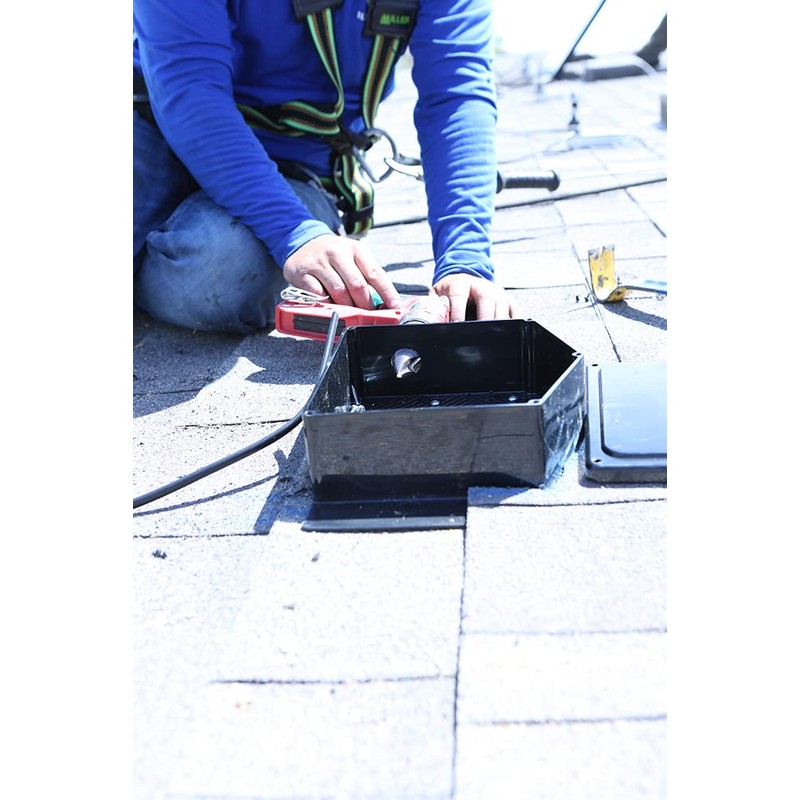 EZ Solar JB-1.XL Rooftop PV Junction Box, Asphalt Shingle, Black