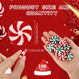 Lusofie 100Pcs Hanging Peppermint Christmas Decorations Candy Cane Christmas Decorations Fake Candy Ornaments for Christmas Tree Home Christmas Party Decoration(Red& White, Green& White)